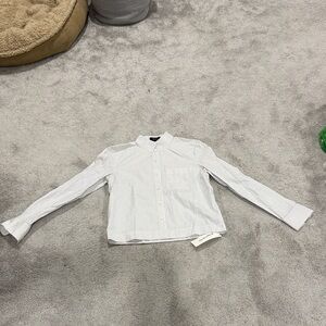 Theory Navy and White Pinstripe Shirt
